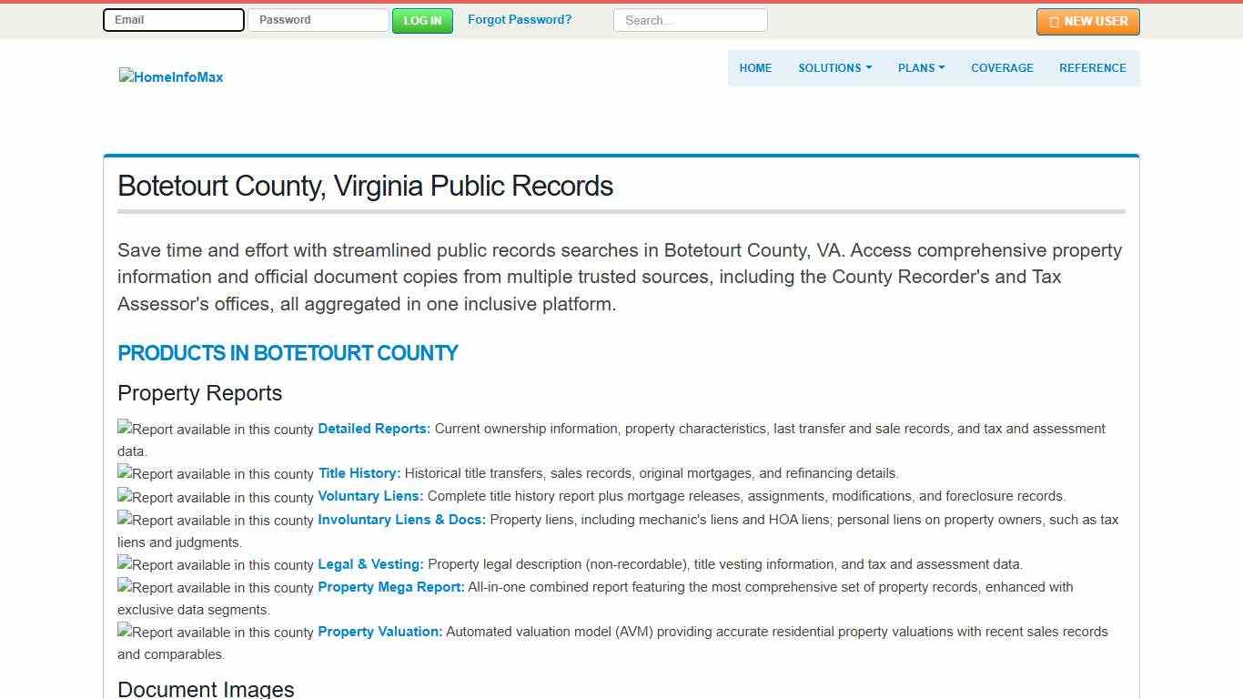 Botetourt County, Virginia Public Records & Documents Search HomeInfoMax
